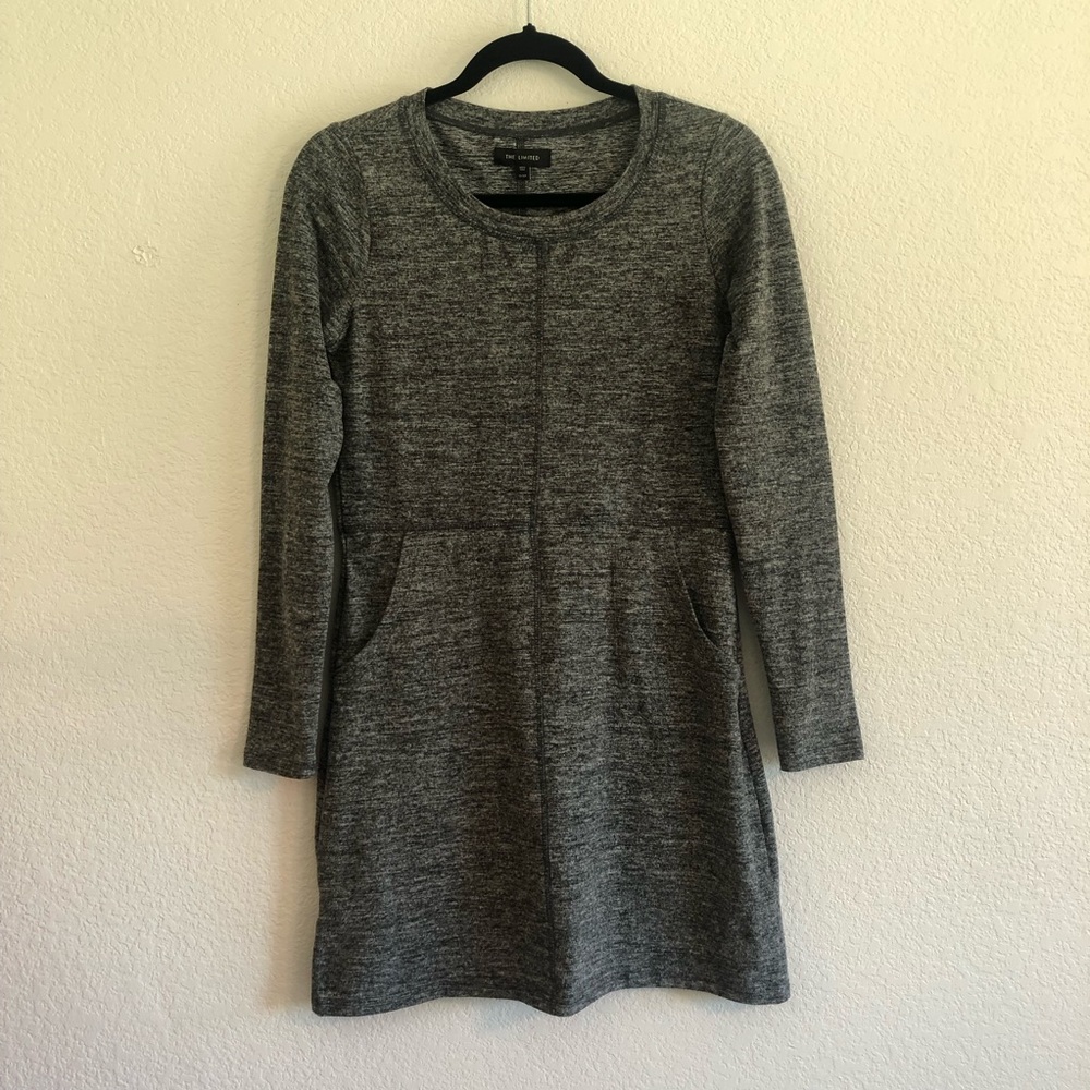 The Limited Super Soft Heathered Gray Long Sleeve Knit Dress